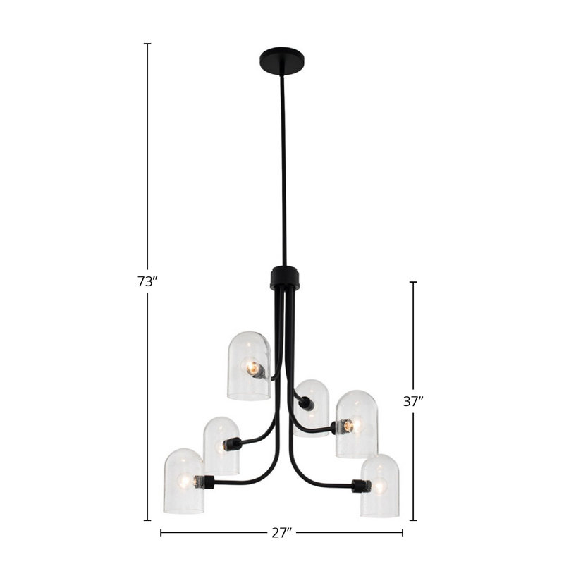 Lustre noir mat Cupola 6 LT Kalco
