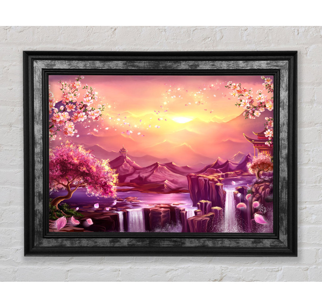 Beautiful Pink Blossom Waterfall - Einzelner Bilderrahmen Kunstdrucke