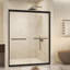 Double Sliding Safety Glass Shower Door Modern Matte Style Bathroom