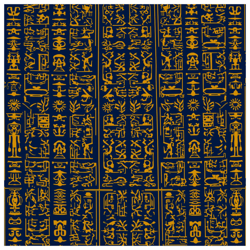 Coussins décoratifs égyptiens à motif de hiéroglyphes égyptiens, 18 x 18 inches
