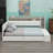 Upholstered Daybed with Storage Footstool, Shelves, Drawers, USB Charging & LED Light-998414785