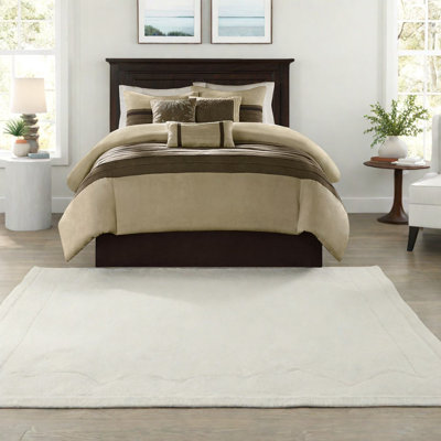 Premium Faux Suede Cal King Bedding Sets, Natural, Hypoallergenic Comfort