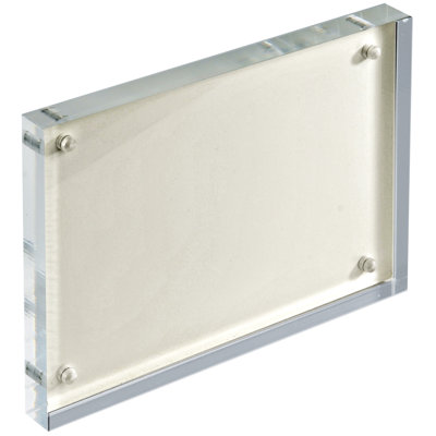 White Acrylic Block with Metal Back Plate 5" X 7", 2-Pack