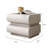 Cream Style Half-Moon Nightstand | Italian Minimalist Leather Bedside Storage Cabinet | Modern Bedroom Side Table
