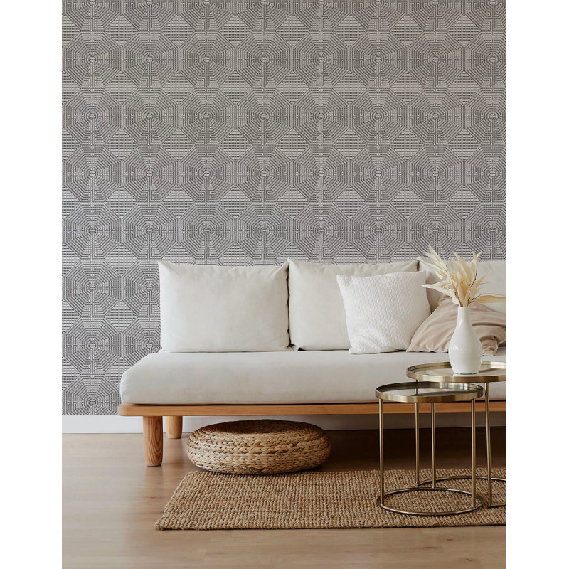 Rouleau de papier peint L 10 pi x l 25 po Sade, gris, Toile de ramie synthétique, Non-Pasted