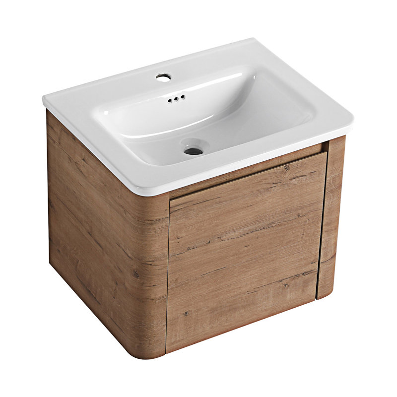 Meuble-lavabo mural avec lavabo en céramique, 24"