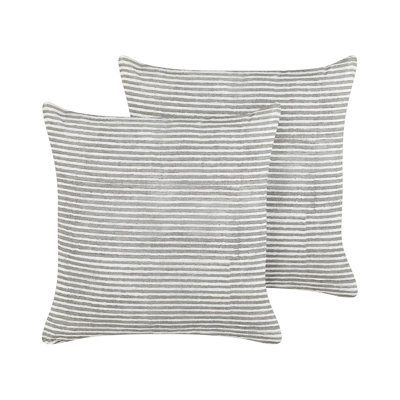 Chancy Striped White Square Throw Cushion