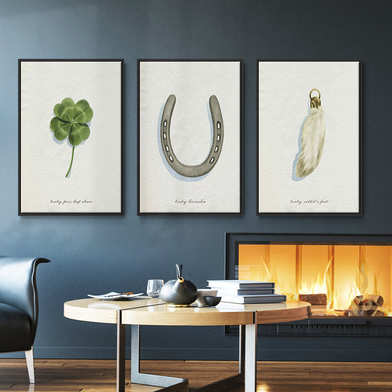 Linx I, ensemble de 3 toiles encadrées sur toile, Cadre noir, H 40 po x l 78 po