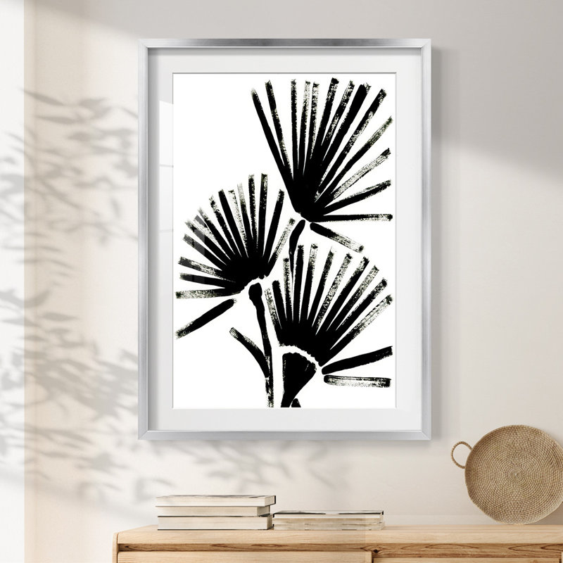 Fan Fan I - impression encadrée, H 28,5 po x l 20,5 po, Argent argent
