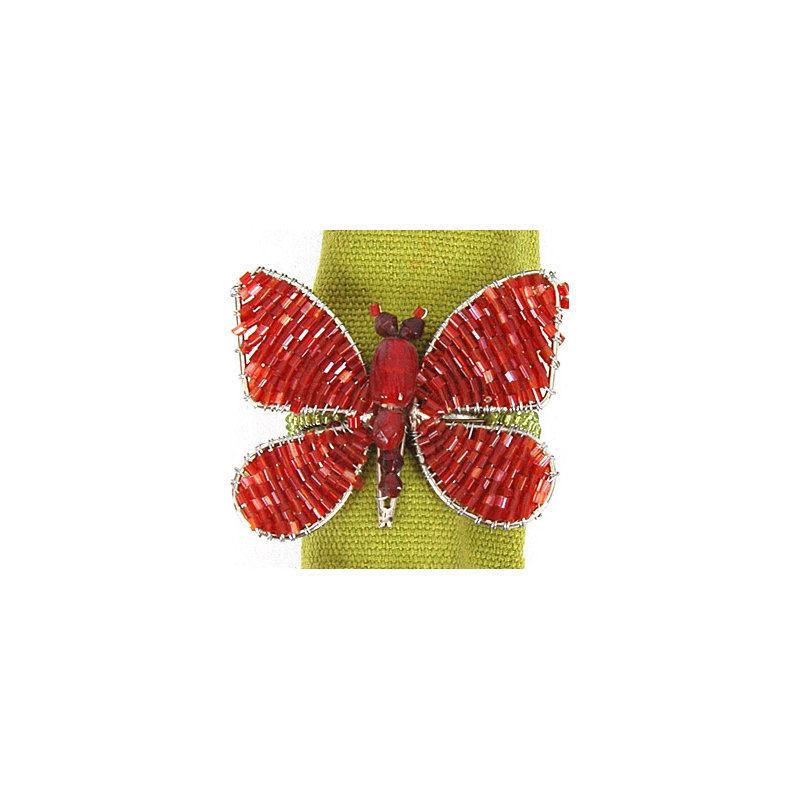 Butterfly Napkin Ring, Red/Orange