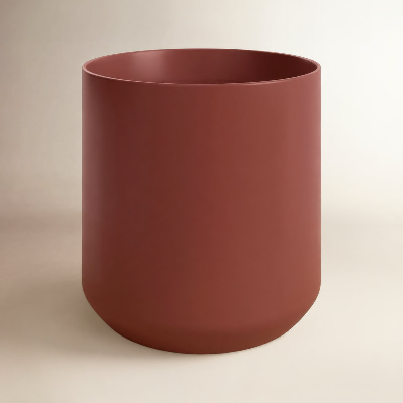 Pot à fleurs en céramique Parsons, H 9 po x l 8,5 po x P 8,5 po, Brun