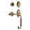 Nostalgic Warehouse Classic Plate F Grip Handleset with Single Cylinder Deadbolt and Swan Lever