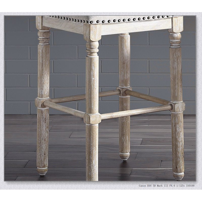 Tabouret en bois Arnhem, ensemble de 2, Tanné, Tabouret de comptoir (siège d'une hauteur de 24,2