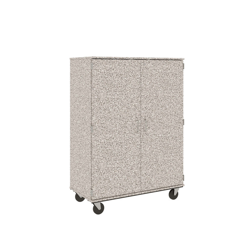 Armoire de salle de classe à 5 compartiments avec roulettes, Gris nébuleux