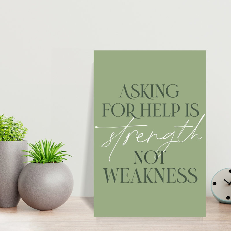 Motivational Strength Quote Abstract Contemporary Wall Art Print 1 Piece Wrapped Canvas Wall Art, 45.72cm H x 30.48cm W