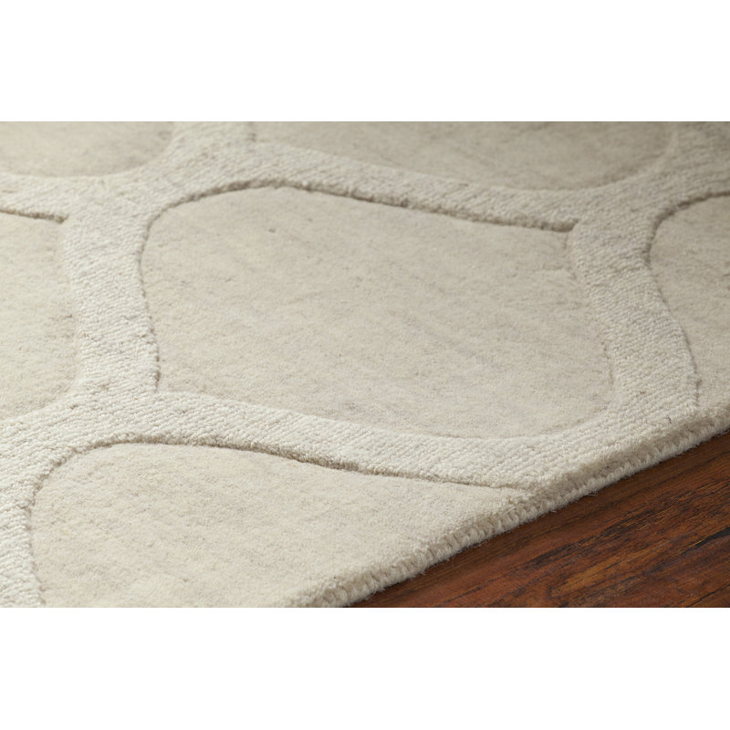 Ivory Hand-Tufted Wool Rectangular 8' x 11' Rug