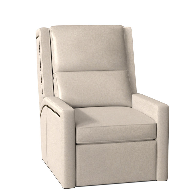 Norman Recliner, Corinthian Cherry Genuine Leather, #9 Antique, Push Back