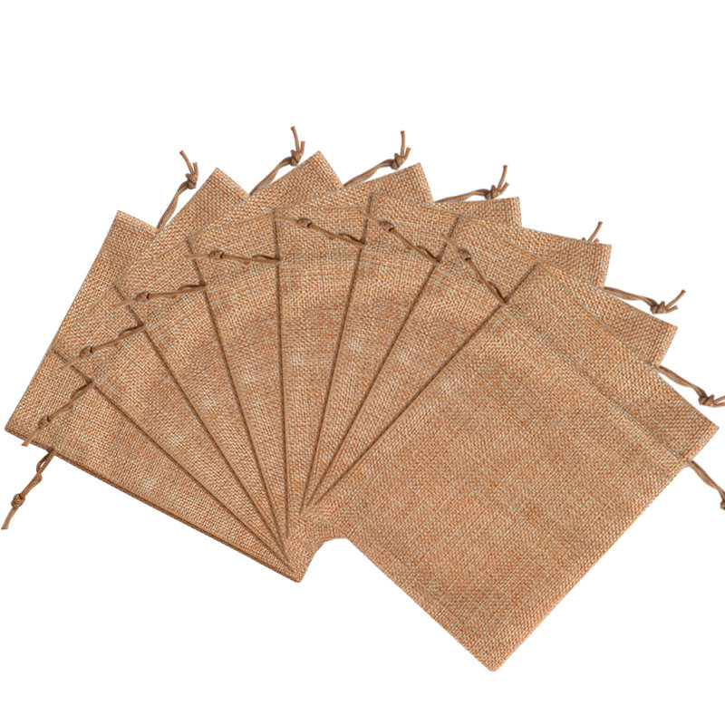 Sacs-cadeaux jetables poly-Coated de Hesse, H 5 po x l 7 po x p 1 po, Café