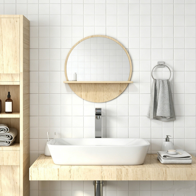 Mirror, Natural Wood