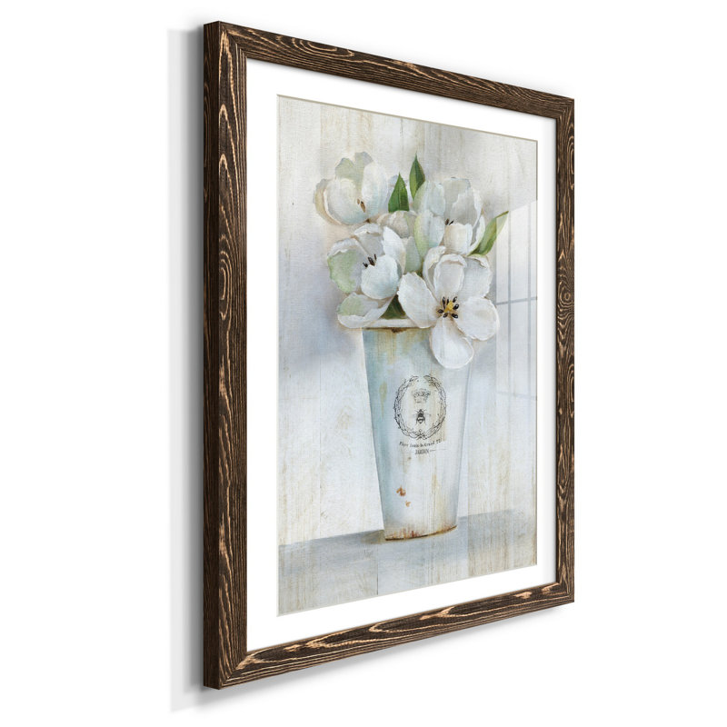 Fleuriste Francais I - Cadre photo, reproduction d'art sur papier, H 37,5 po x l 27,5 po x P 1,5 po, Noyer
