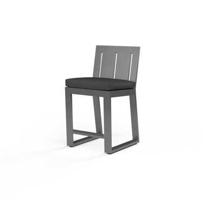 Georgie 44.21'' Aluminum Outdoor Bar Stool with Cushion