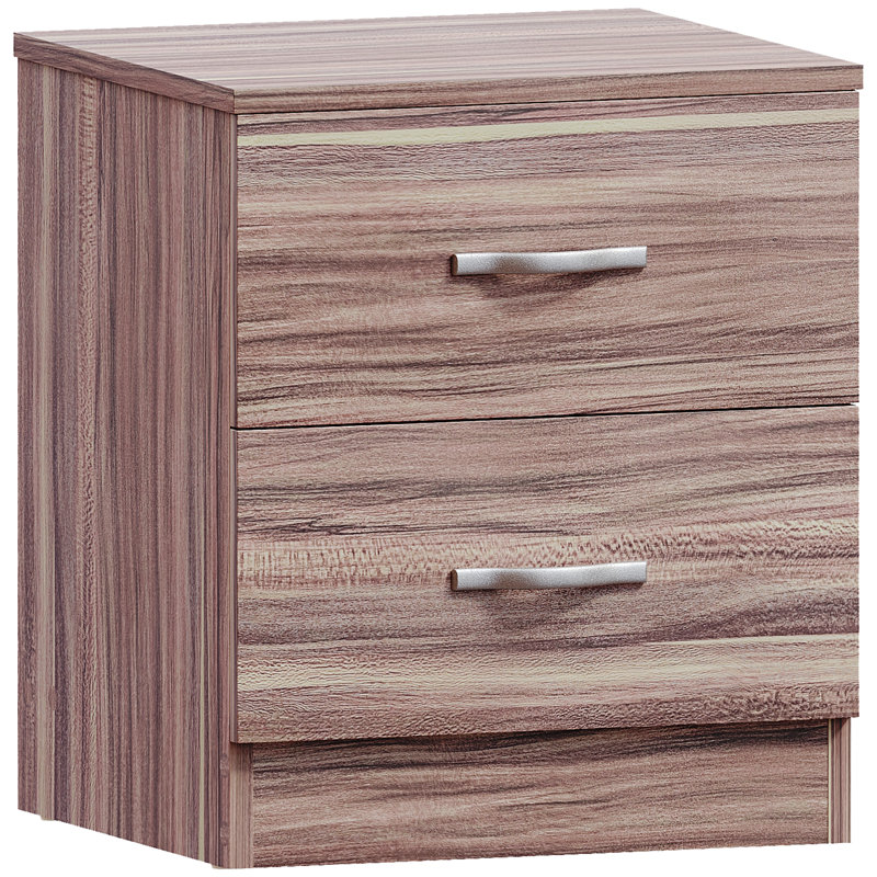 Maybery 2 Drawer Bedside Table, Walnut