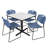 Regency Cain Square X-Base Breakroom Table & 4 Zeng Stack Chairs-73412900-73412899