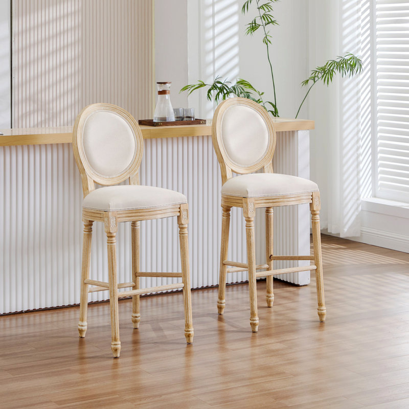 Ensemble de 2 chaises de salle à manger rembourrées à dossier rond