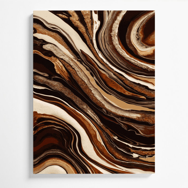 Abstrait art fluide sur toile noire 7, H 30 po x l 20 po