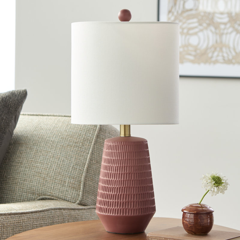 Ashyra Resin Table Lamp, Brick, White
