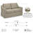 Polyester Slipcovered Loveseat with Reversible Cushions-1996928056