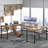 Manasa 83" U-Shape Computer Desk with LED Light Strip and Sockets-357230404
