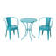 Table et chaises d'extérieur en métal Teal