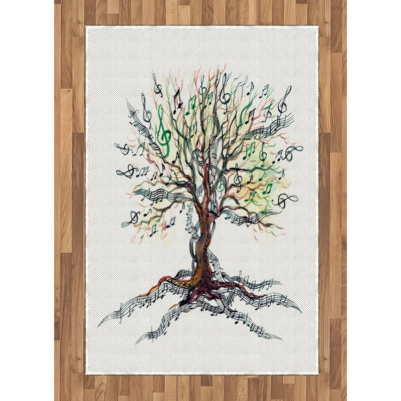 Music High Density Long Fiber Poly Threads Decorative Area Rug Carpet, Rectangle 4' x 5'8"