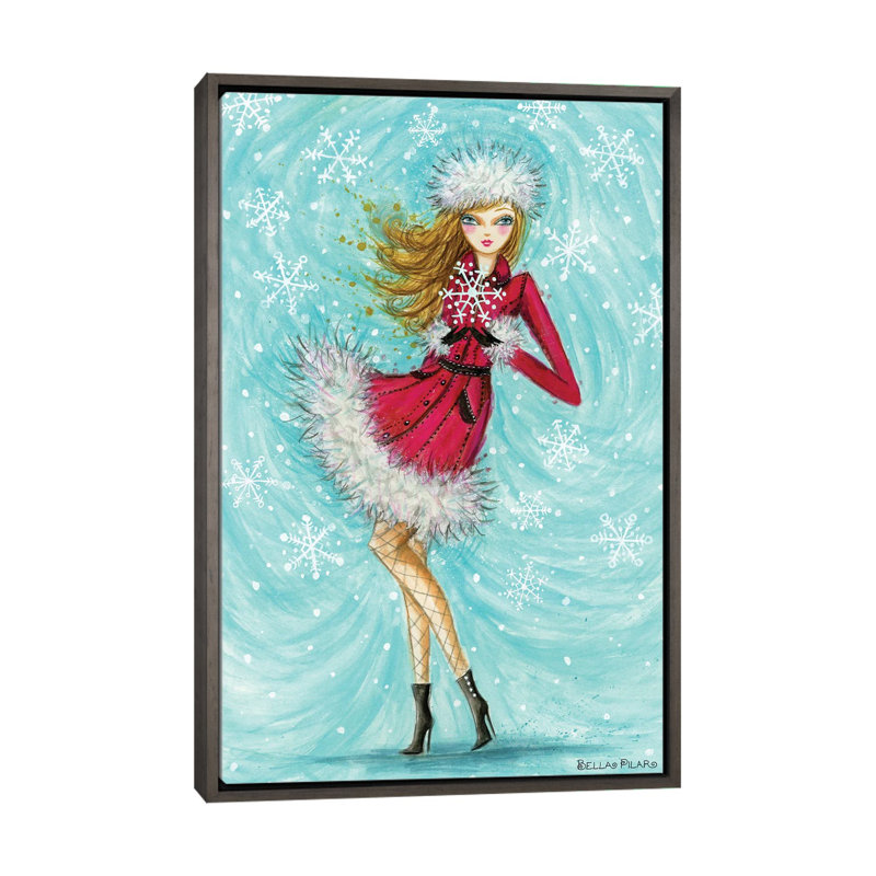 Blythe's Stunning Snowflake - reproduction d'art murale - toile encadrée, H 40 po x l 26 po, Gris