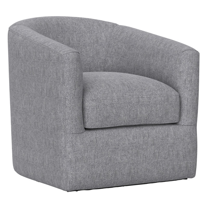 Swivel Accent Chair with 360-Degree Swivel, Gray Polyester