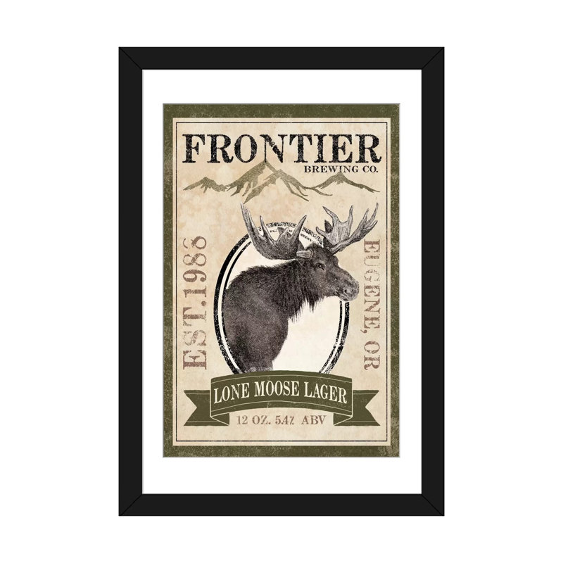 « frontière brassing co. ii (solitaire orignal lager) », affiche sur toile, H 32 po x l 24 po x P 1 po, Blanc