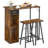 3 Piece Bar Table Set, with 2-Layer Storage Shelf-1901039979