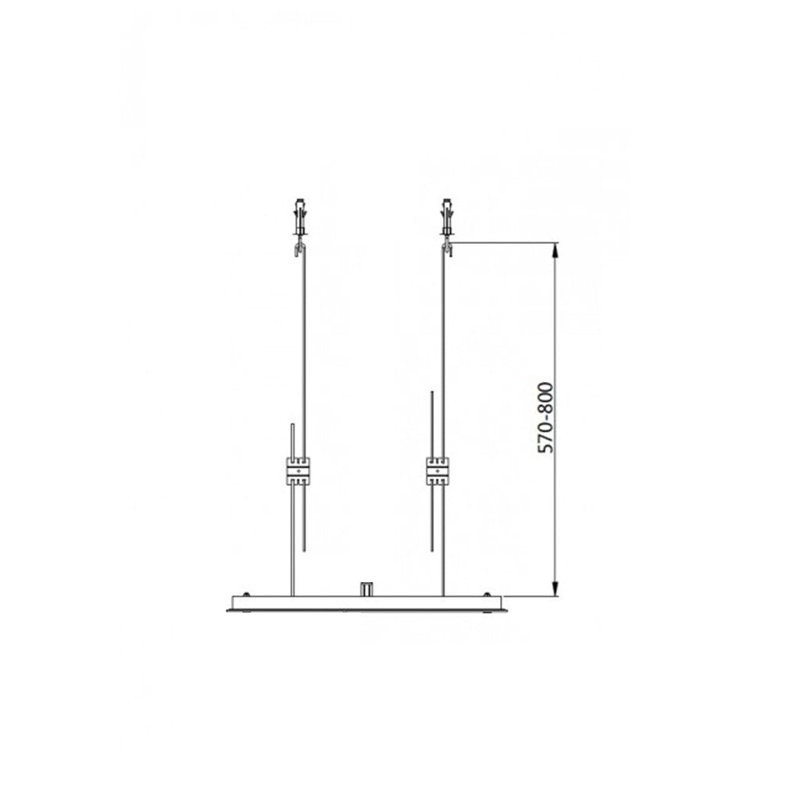Metro 2 Way Thermostatic Complete Shower Set - Ceiling Mount - 16" Brass/Brushed Nickel, Matt Black