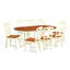 Ensemble de table de salle à manger 9 pièces comprenant une table de salle à manger ovale avec rallonge papillon et 8 chaises de salle à manger, babeurre et cerise-124541371-124541370-124541376