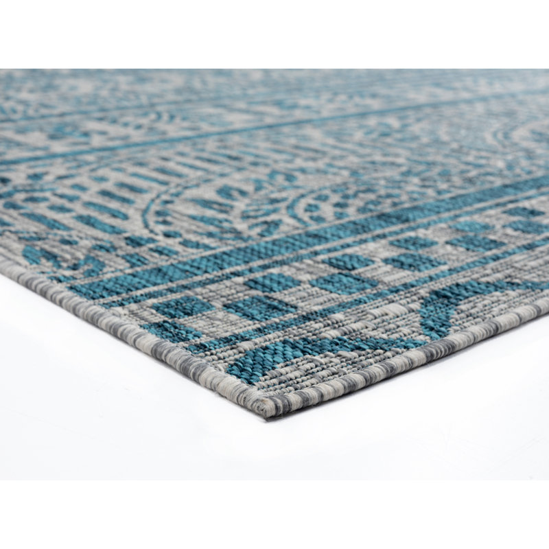 Tapis Efecan Ikat Aqua, Rectangle 5 pi 3 po x 7 pi 6 po