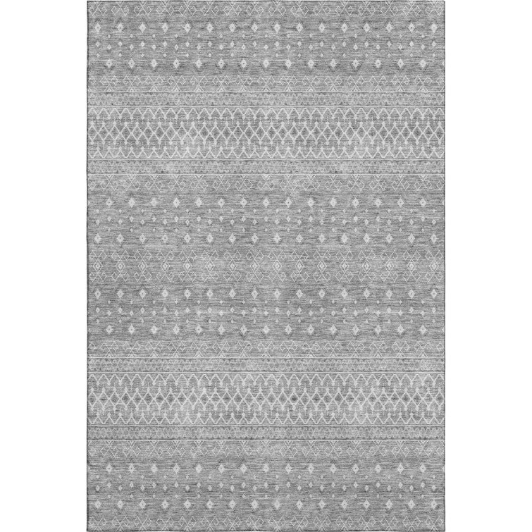 Premium Machine Washable Prisco Silver Rug