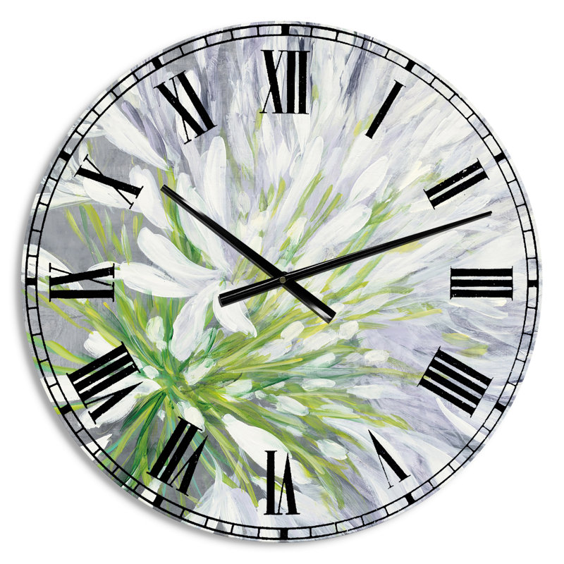 Flower Cleome Splash II - Horloge murale traditionnelle, Petit