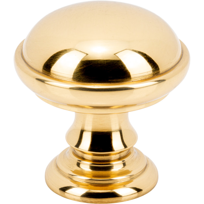 Ronan Diameter Round Knob, Polished Brass, 1 1/2"