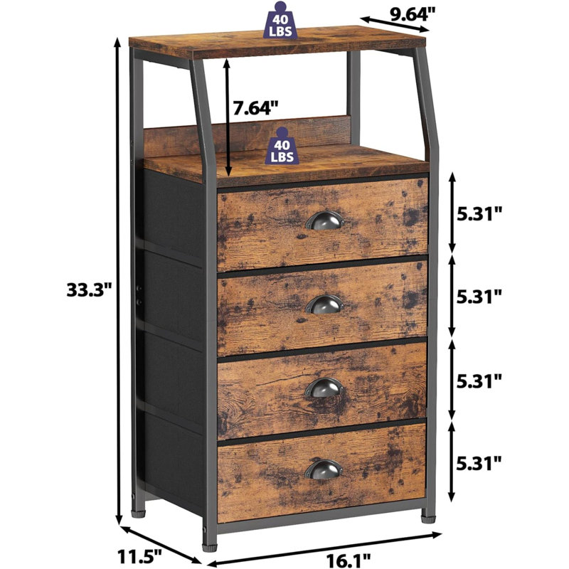 Pragna 16.1'' Wide Storage Cabinet, Brown