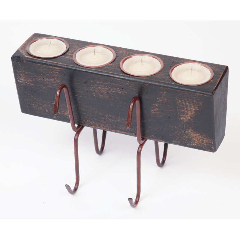 Candélabre en bois, Noir