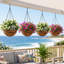Lot de 4 paniers suspendus de 35,5 cm pour plantes d'extérieur, grands pots à fleurs avec doublure en fibre de coco