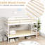 Lit superposé simple en pin blanc avec fonctionnalité détachable, garde-corps élevés, 3 marches, sans sommier, peu encombrant pour la chambre à coucher en bois, couleur, espace de rangement intégré pour adolescents de 11,81 po