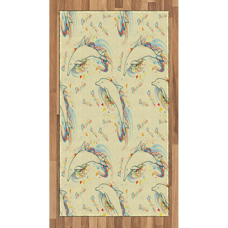 Ocean Life High Density Long Fiber Poly Threads Decorative Area Rug Carpet, Rectangle 2'7" x 5'