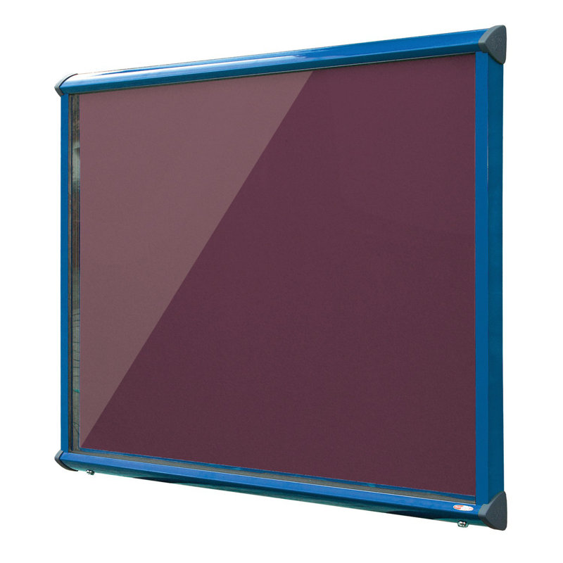 Exterior Wall Mounted Bulletin Board, Dark Wine, Blue, 57cm H x 71.2cm W